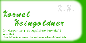 kornel weingoldner business card